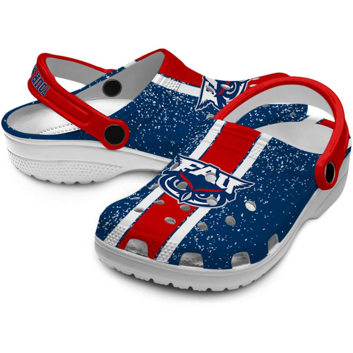 Merchidea Florida Atlantic Owls NCAA Sport Crocs Crocband Clogs Shoes Comfortable For Men Women and Kids
