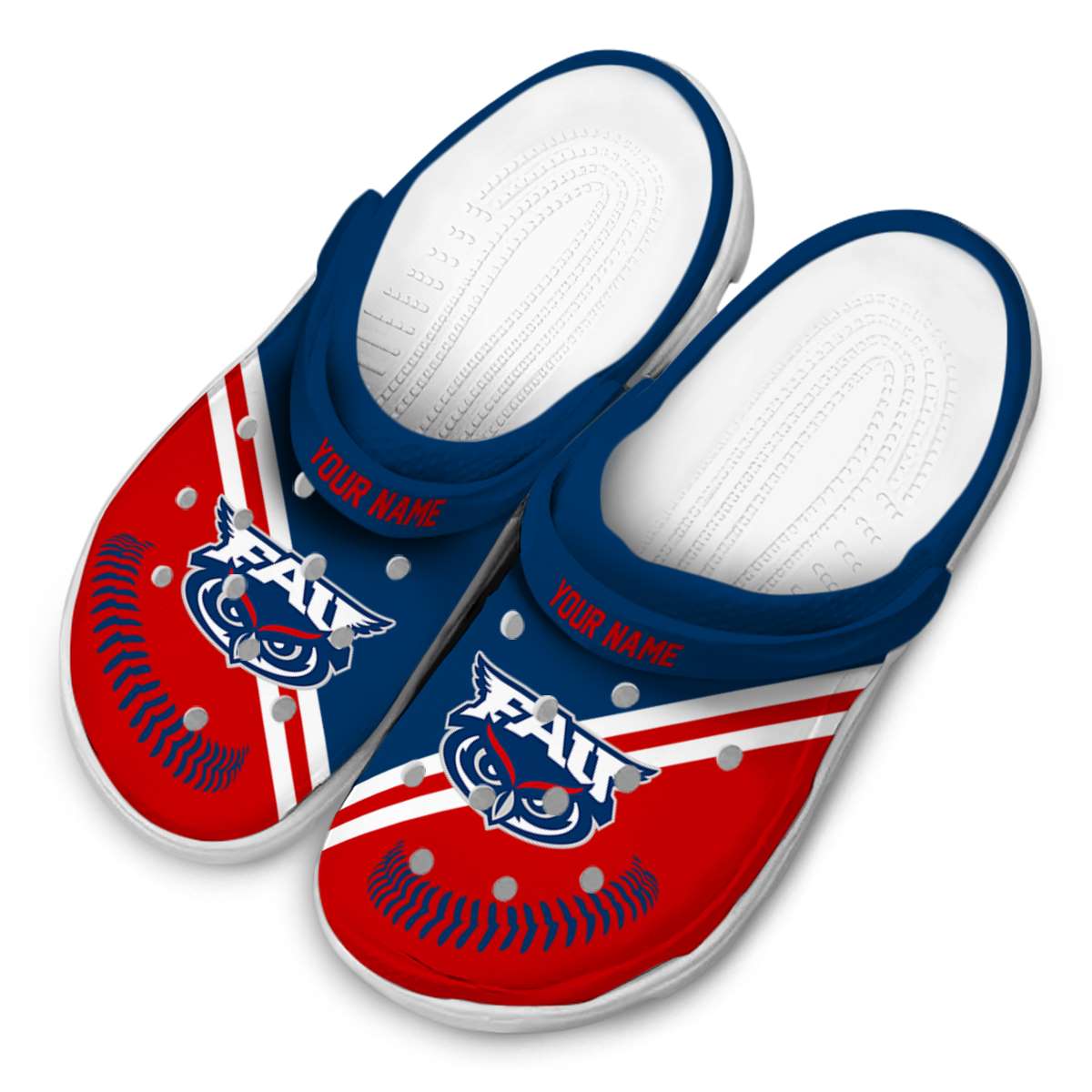Merchidea Florida Atlantic Owls NCAA Sport Crocs Crocband Clogs Shoes Comfortable For Men Women and Kids