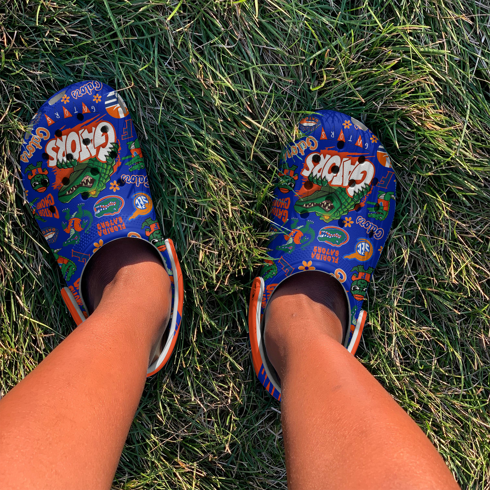 Merchidea Florida Gators Football NCAA Sport Crocs Crocband Clogs Shoes Comfortable For Men Women and Kids