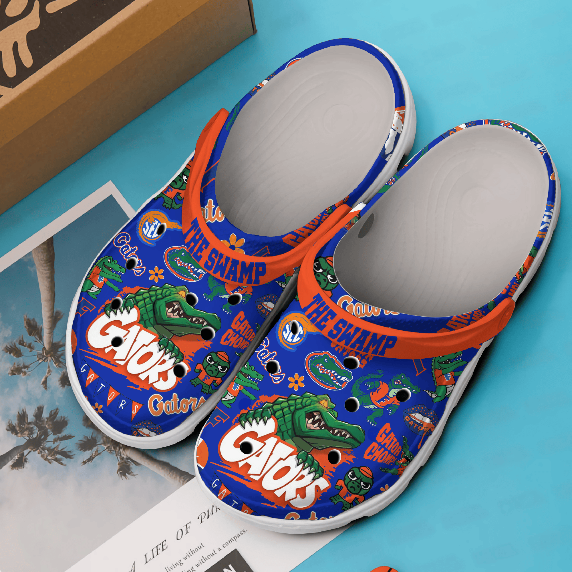 Merchidea Florida Gators Football NCAA Sport Crocs Crocband Clogs Shoes Comfortable For Men Women and Kids