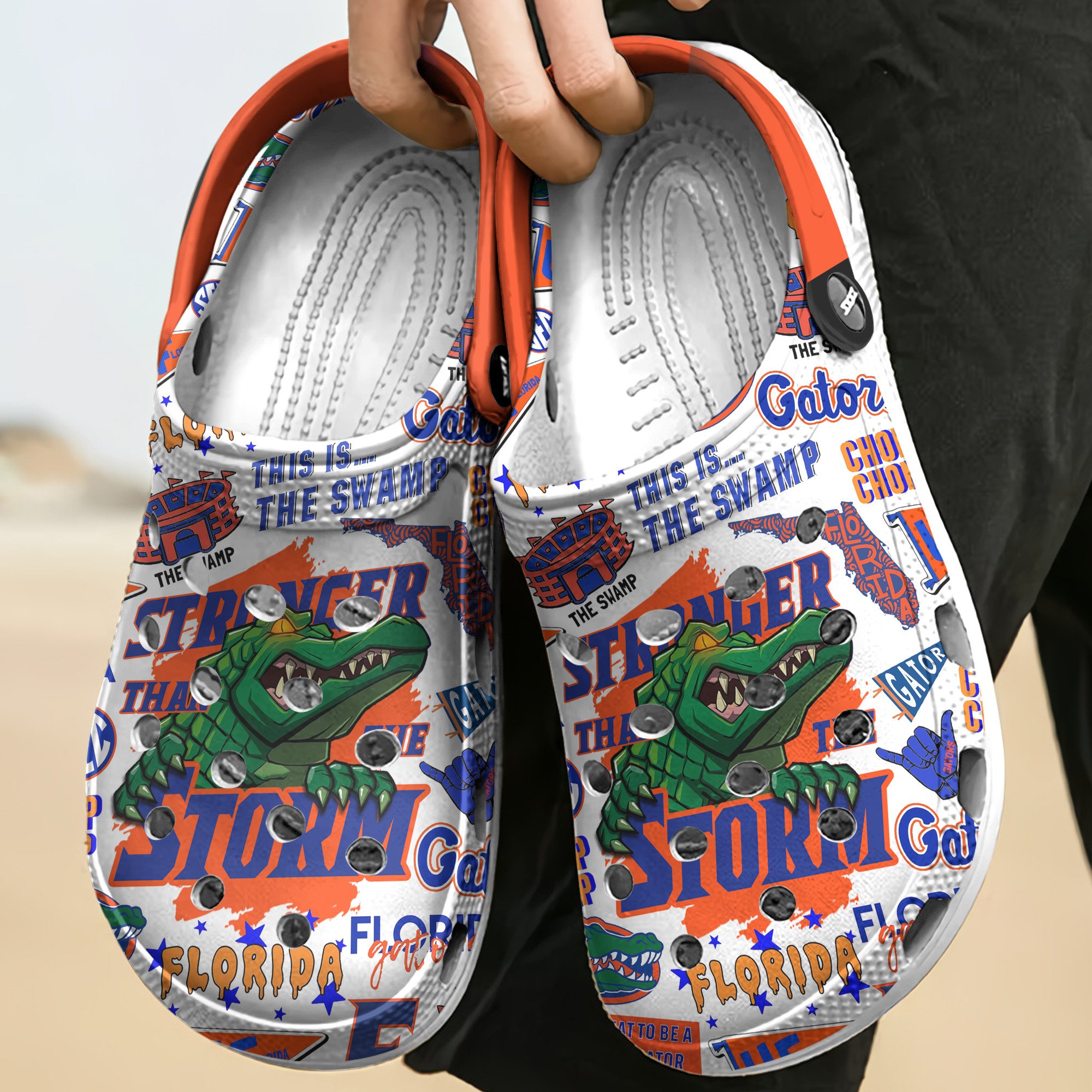 Merchidea Florida Gators NCAA Sport Crocs Crocband Clogs Shoes Comfortable For Men Women and Kids