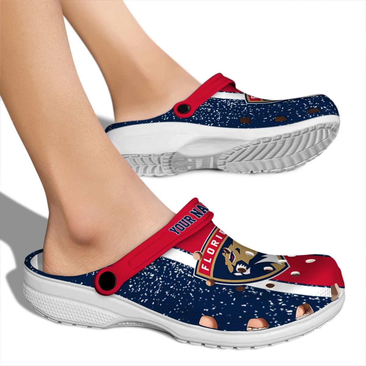 Merchidea Florida Panthers NHL Sport Crocs Crocband Clogs Shoes Comfortable For Men Women and Kids