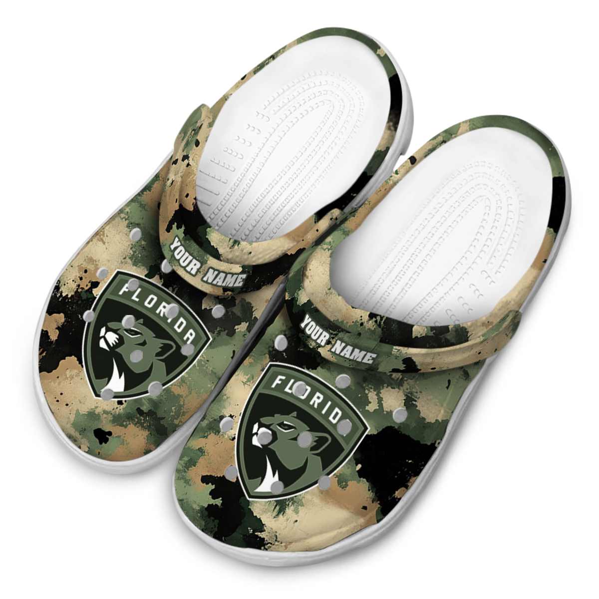 Merchidea Florida Panthers NHL Sport Crocs Crocband Clogs Shoes Comfortable For Men Women and Kids
