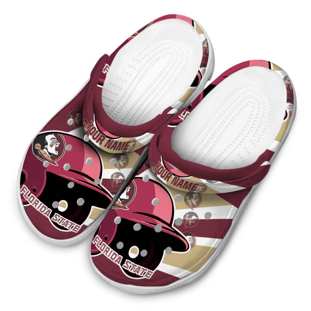 Merchidea Florida State Seminoles NCAA Sport Crocs Crocband Clogs Shoes Comfortable For Men Women and Kids