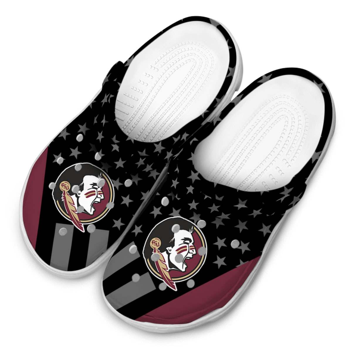 Merchidea Florida State Seminoles NCAA Sport Crocs Crocband Clogs Shoes Comfortable For Men Women and Kids