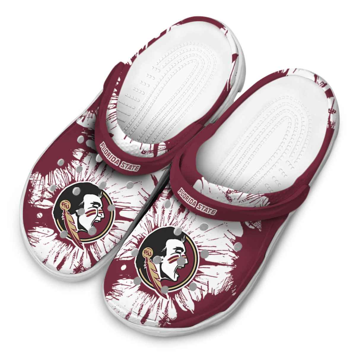 Merchidea Florida State Seminoles NCAA Sport Crocs Crocband Clogs Shoes Comfortable For Men Women and Kids