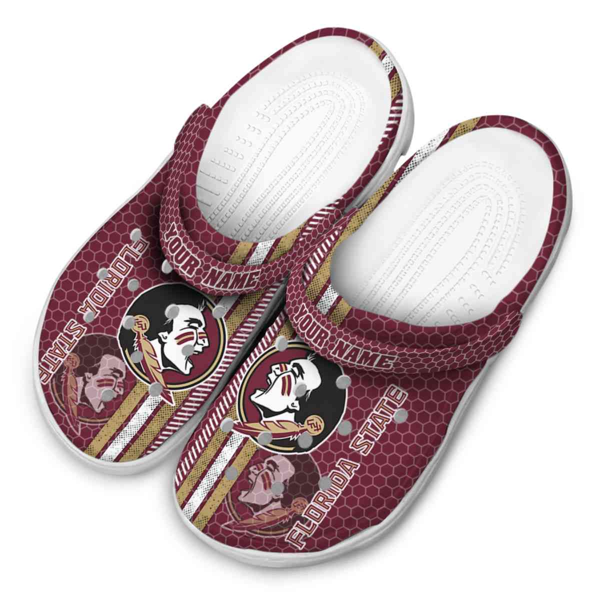 Merchidea Florida State Seminoles NCAA Sport Crocs Crocband Clogs Shoes Comfortable For Men Women and Kids