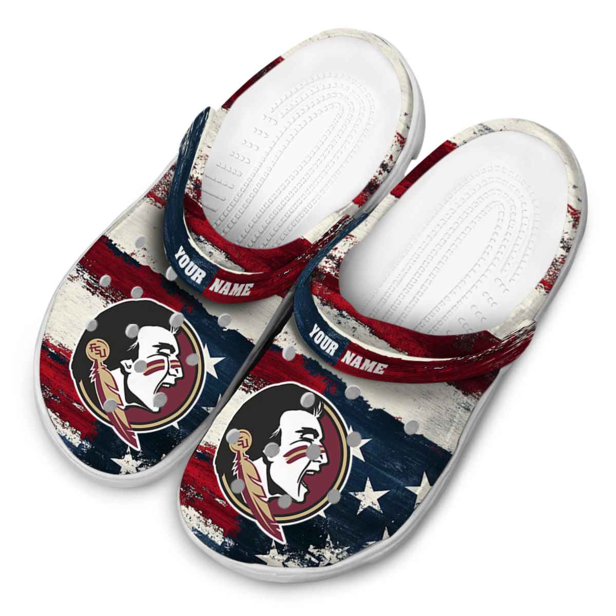 Merchidea Florida State Seminoles NCAA Sport Crocs Crocband Clogs Shoes Comfortable For Men Women and Kids