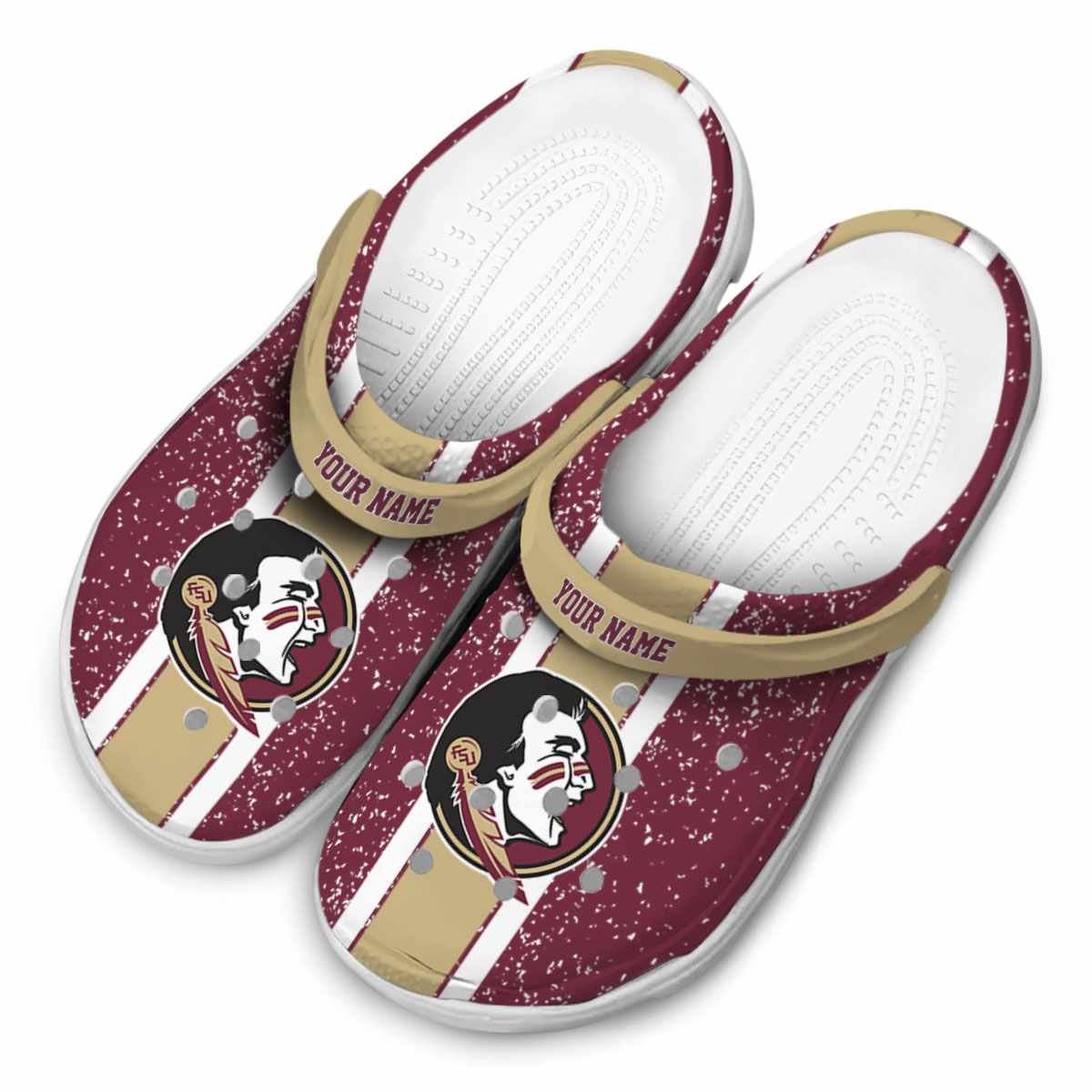 Merchidea Florida State Seminoles NCAA Sport Crocs Crocband Clogs Shoes Comfortable For Men Women and Kids