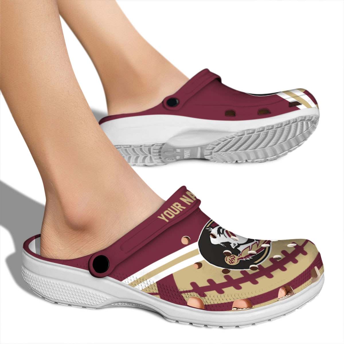 Merchidea Florida State Seminoles NCAA Sport Crocs Crocband Clogs Shoes Comfortable For Men Women and Kids