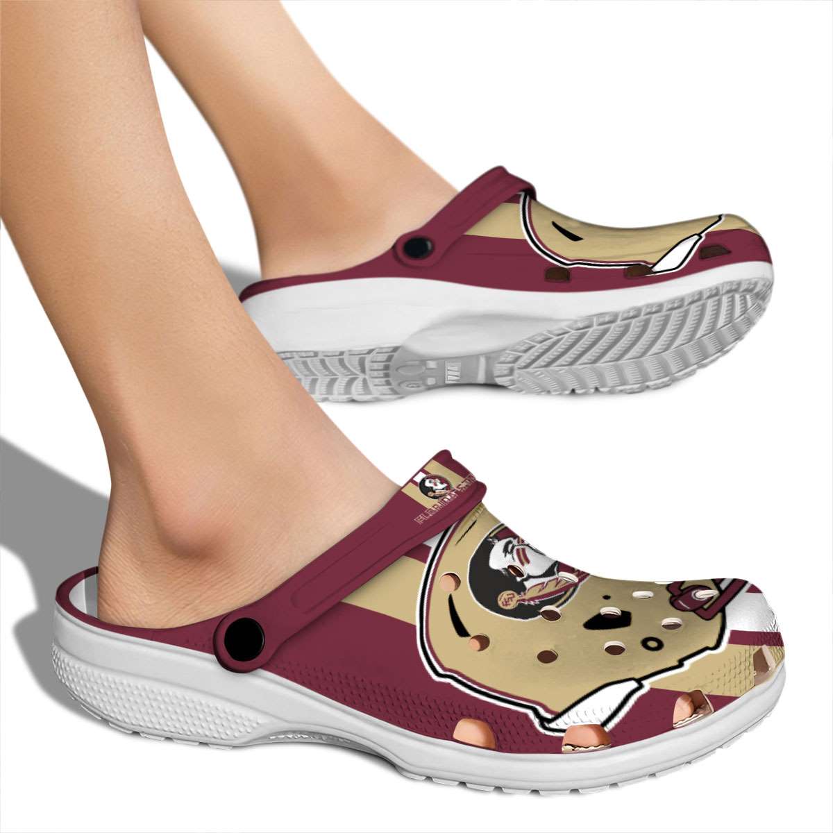 Merchidea Florida State Seminoles NCAA Sport Crocs Crocband Clogs Shoes Comfortable For Men Women and Kids