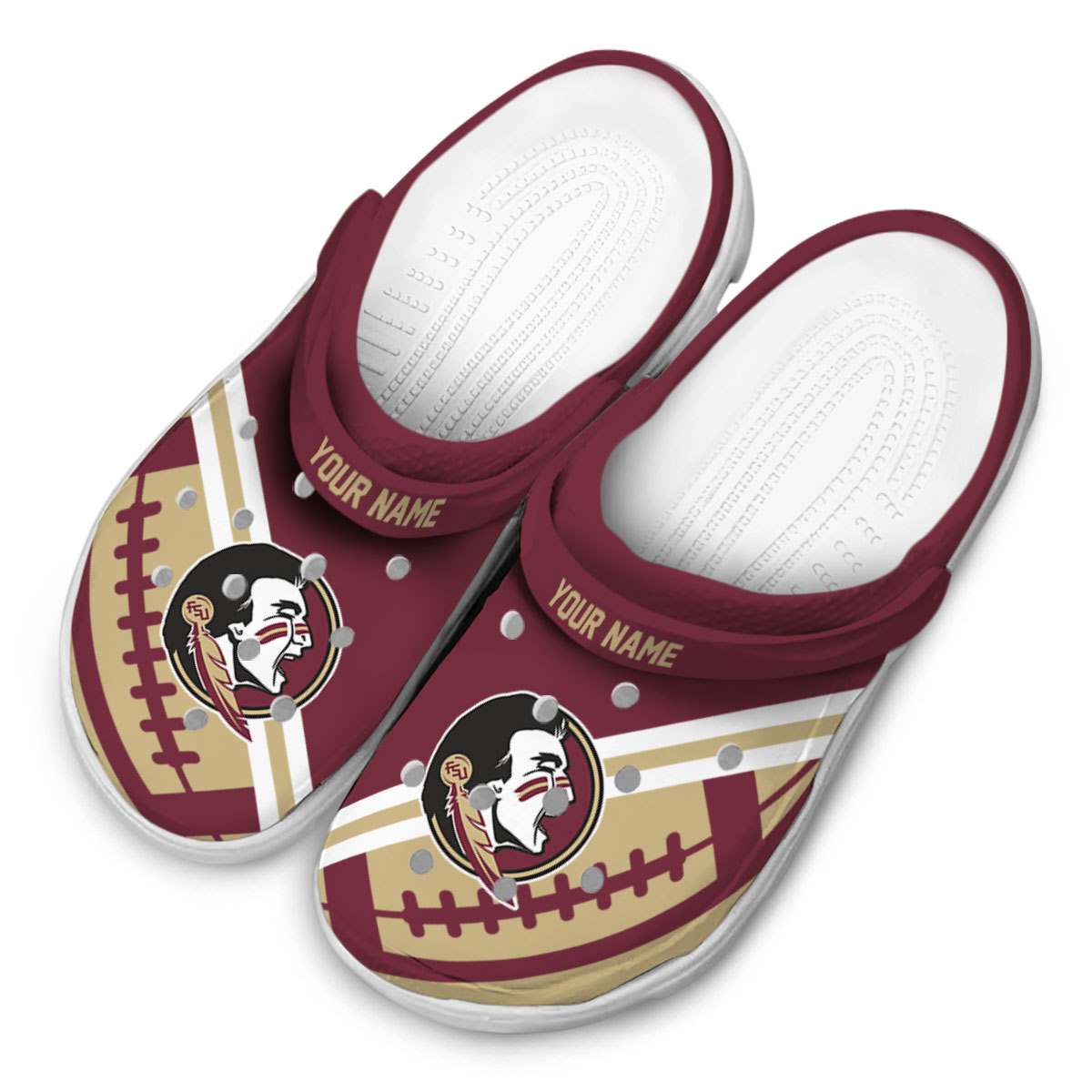 Merchidea Florida State Seminoles NCAA Sport Crocs Crocband Clogs Shoes Comfortable For Men Women and Kids