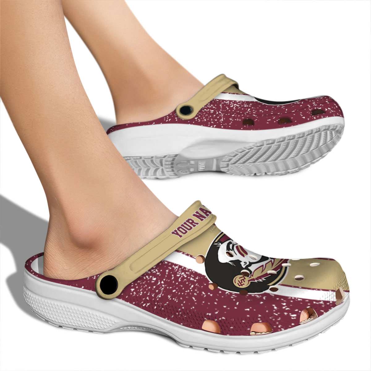 Merchidea Florida State Seminoles NCAA Sport Crocs Crocband Clogs Shoes Comfortable For Men Women and Kids