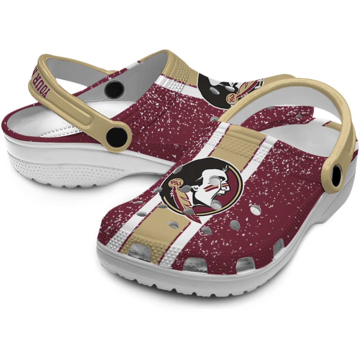 Merchidea Florida State Seminoles NCAA Sport Crocs Crocband Clogs Shoes Comfortable For Men Women and Kids