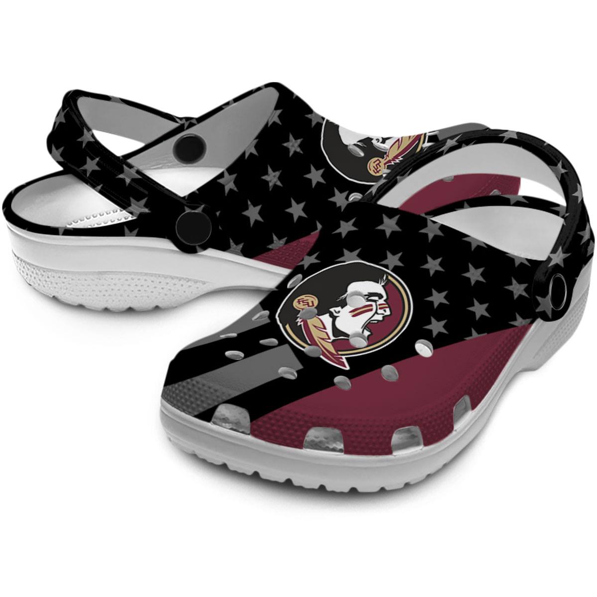 Merchidea Florida State Seminoles NCAA Sport Crocs Crocband Clogs Shoes Comfortable For Men Women and Kids