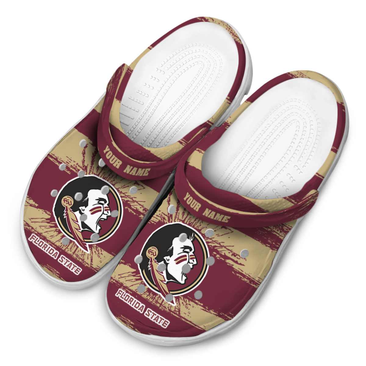Merchidea Florida State Seminoles NCAA Sport Crocs Crocband Clogs Shoes Comfortable For Men Women and Kids