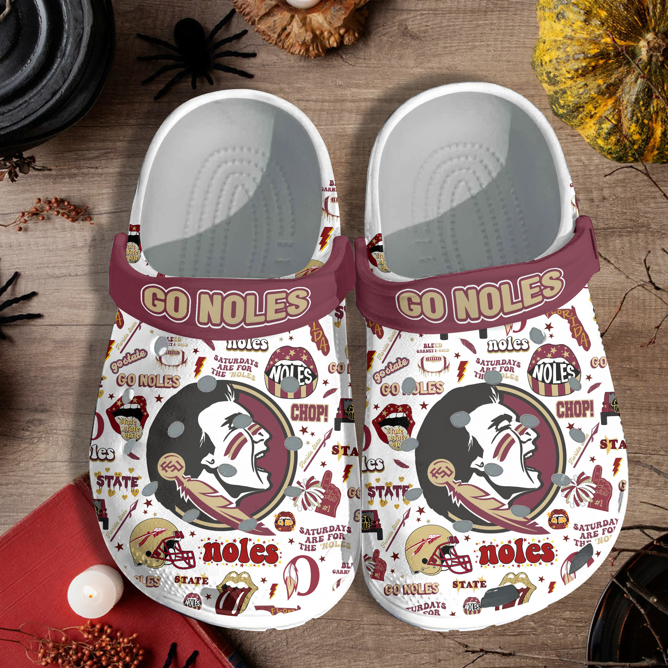 Merchidea Florida State Seminoles NCAA Sport Crocs Crocband Clogs Shoes Comfortable For Men Women and Kids