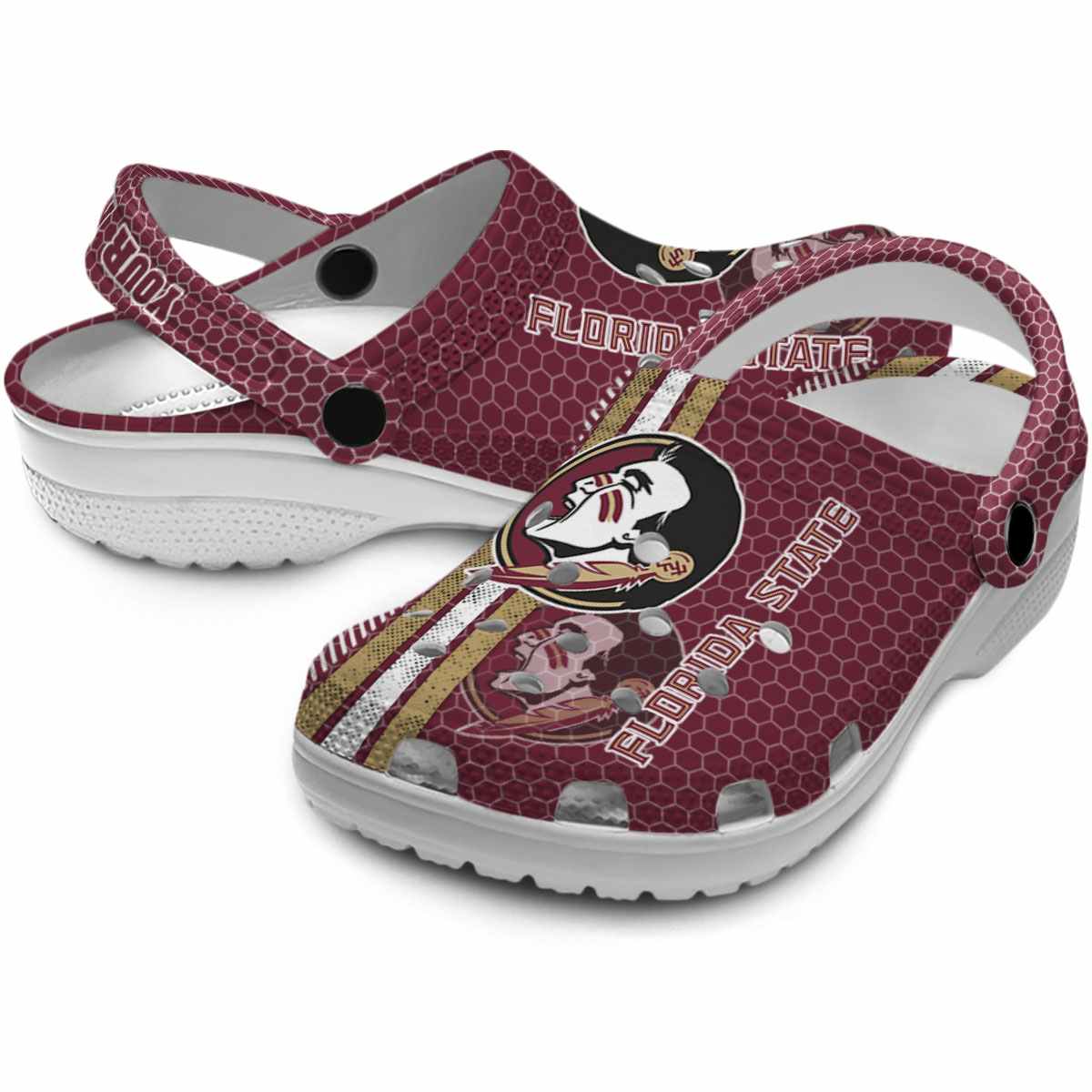 Merchidea Florida State Seminoles NCAA Sport Crocs Crocband Clogs Shoes Comfortable For Men Women and Kids