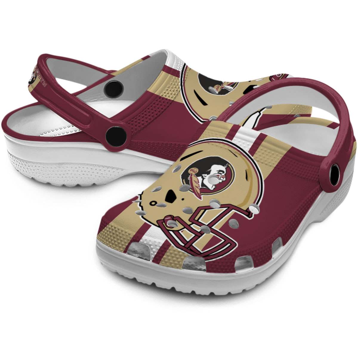 Merchidea Florida State Seminoles NCAA Sport Crocs Crocband Clogs Shoes Comfortable For Men Women and Kids