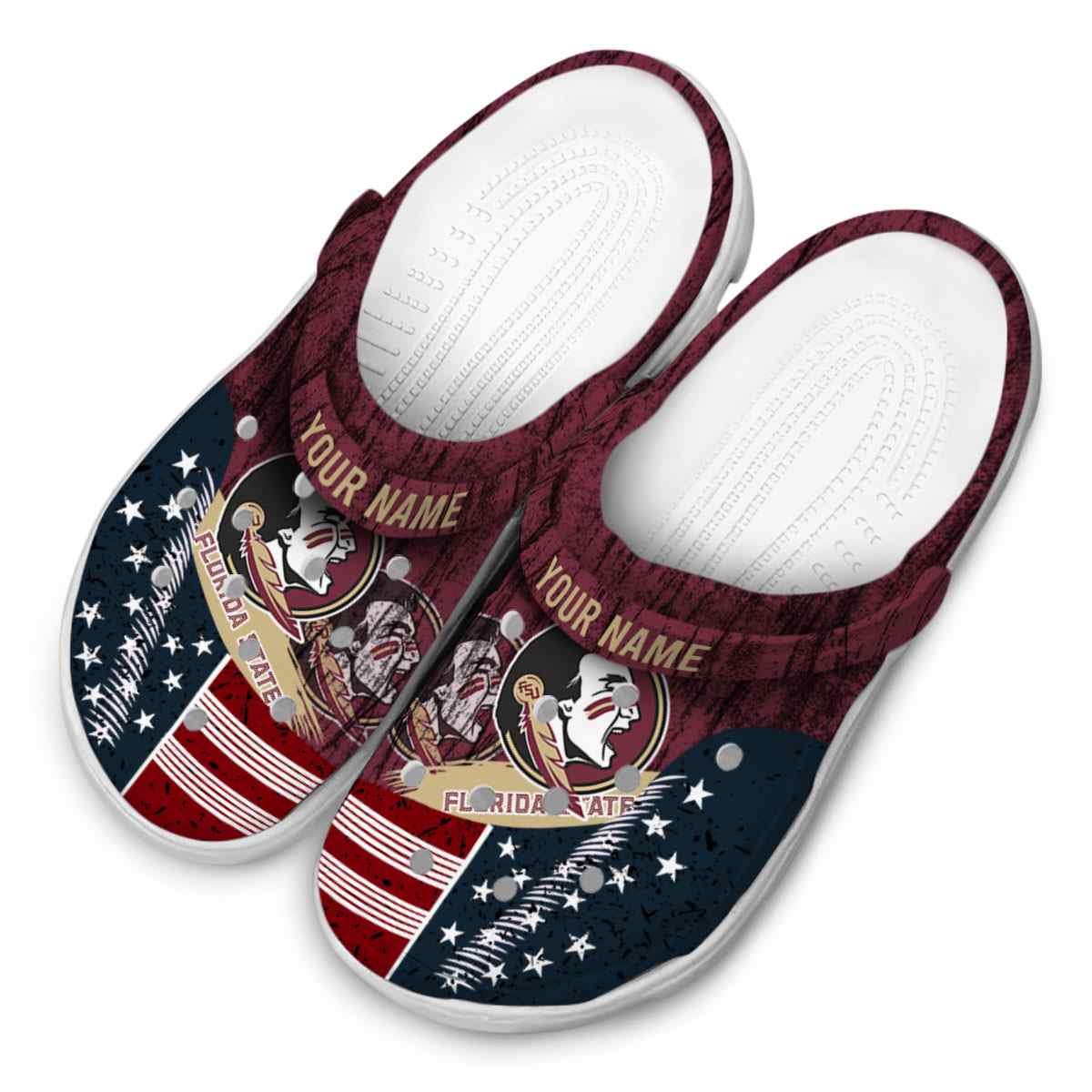 Merchidea Florida State Seminoles NCAA Sport Crocs Crocband Clogs Shoes Comfortable For Men Women and Kids