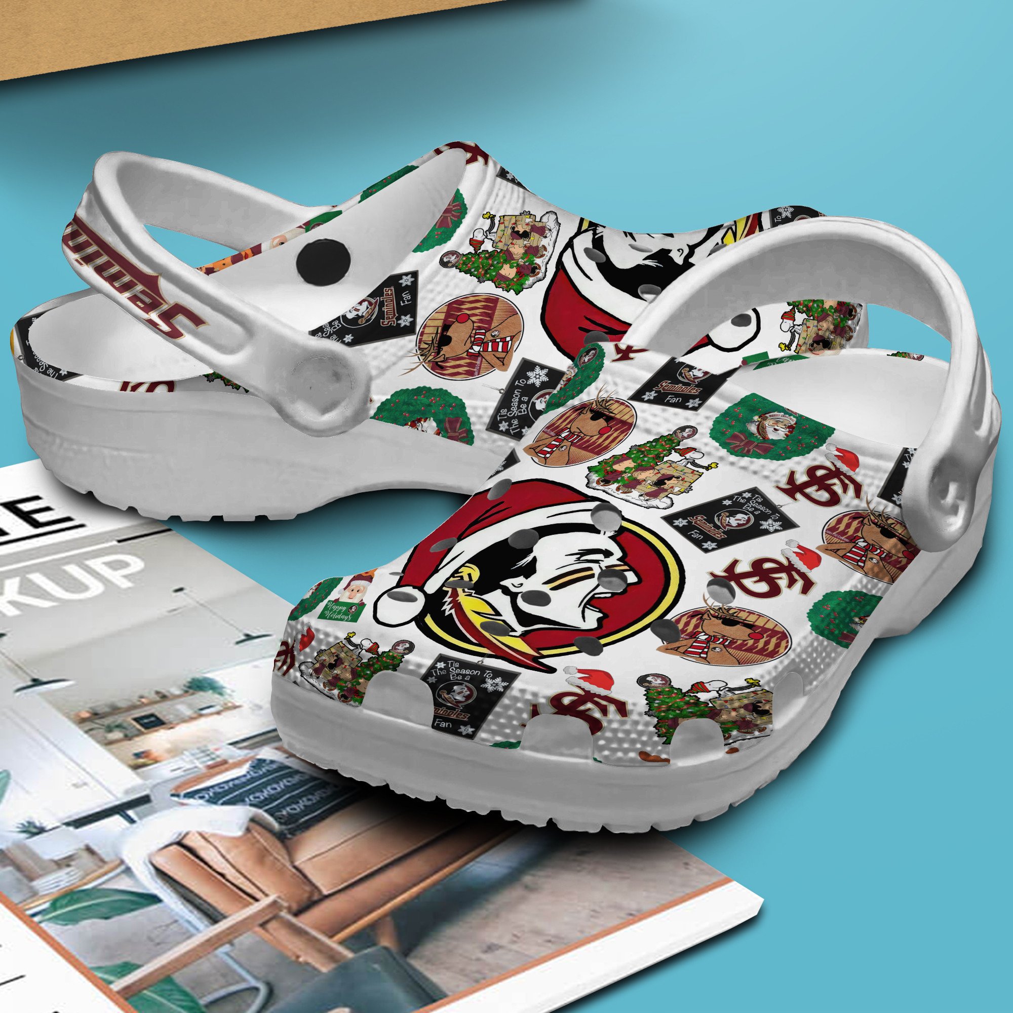 Merchidea Florida State Seminoles NCAA Sport Crocs Crocband Clogs Shoes Comfortable For Men Women and Kids