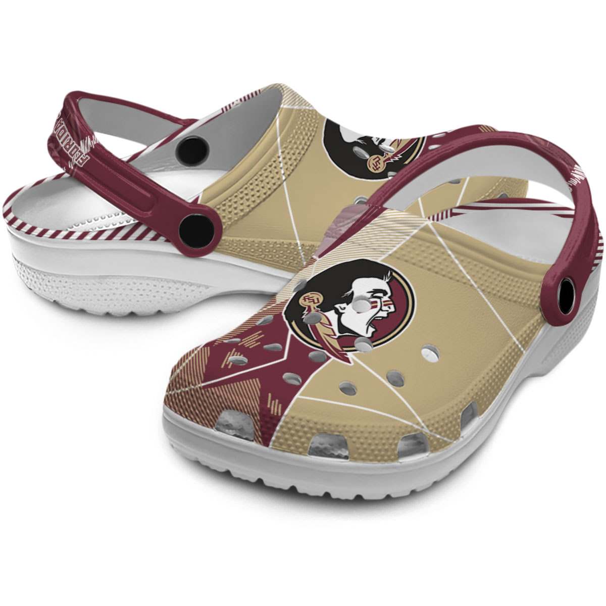 Merchidea Florida State Seminoles NCAA Sport Crocs Crocband Clogs Shoes Comfortable For Men Women and Kids