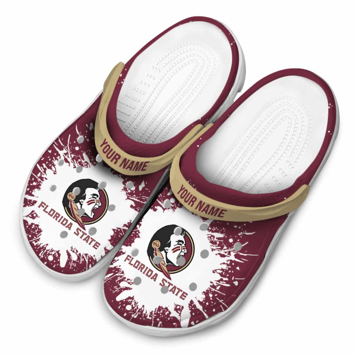 Merchidea Florida State Seminoles NCAA Sport Crocs Crocband Clogs Shoes Comfortable For Men Women and Kids