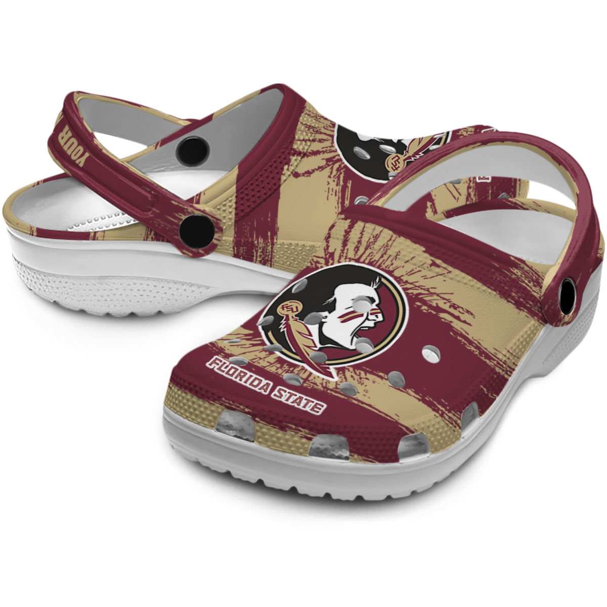 Merchidea Florida State Seminoles NCAA Sport Crocs Crocband Clogs Shoes Comfortable For Men Women and Kids