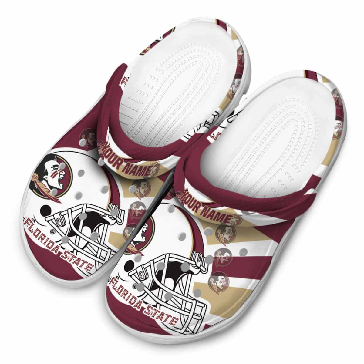Merchidea Florida State Seminoles NCAA Sport Crocs Crocband Clogs Shoes Comfortable For Men Women and Kids