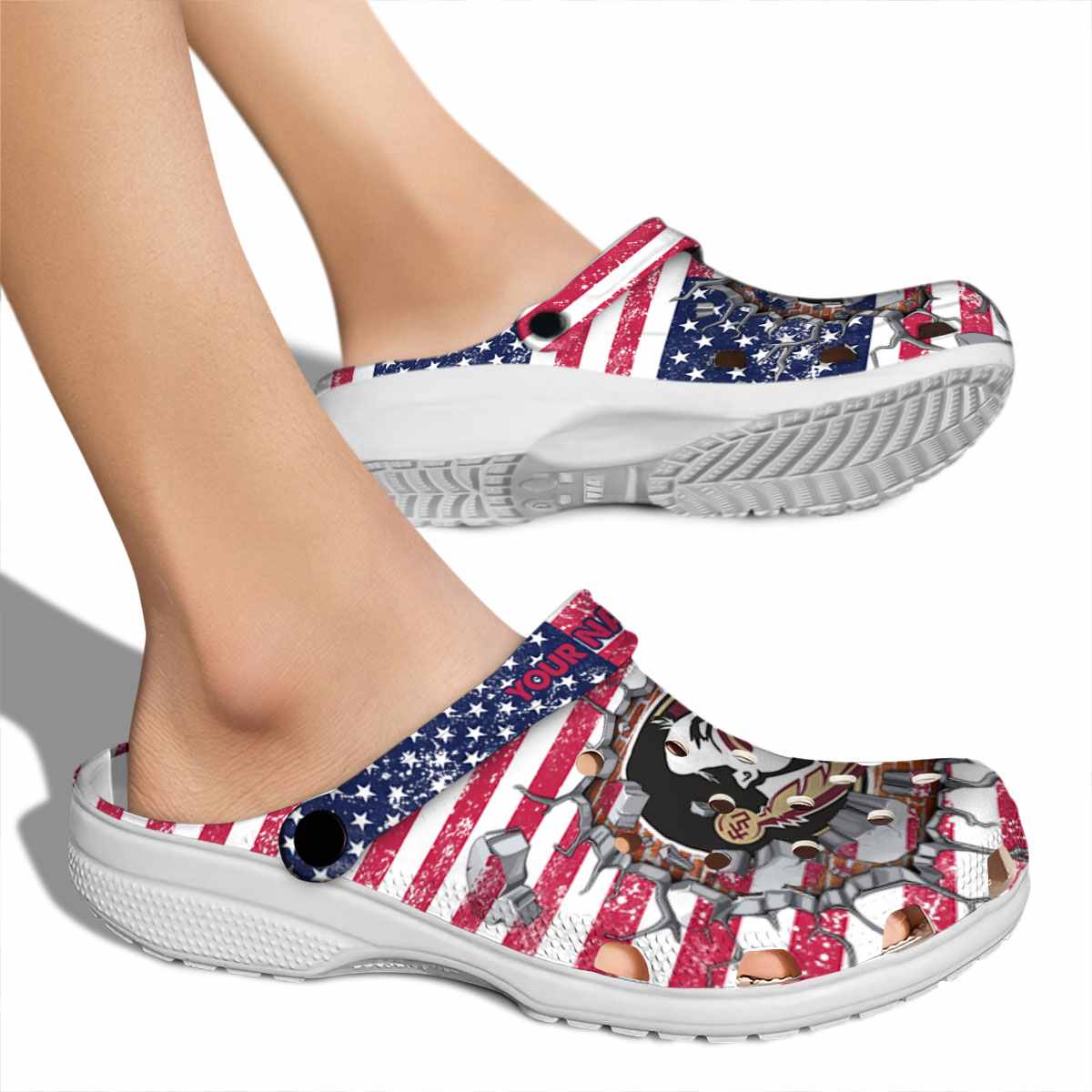 Merchidea Florida State Seminoles NCAA Sport Crocs Crocband Clogs Shoes Comfortable For Men Women and Kids