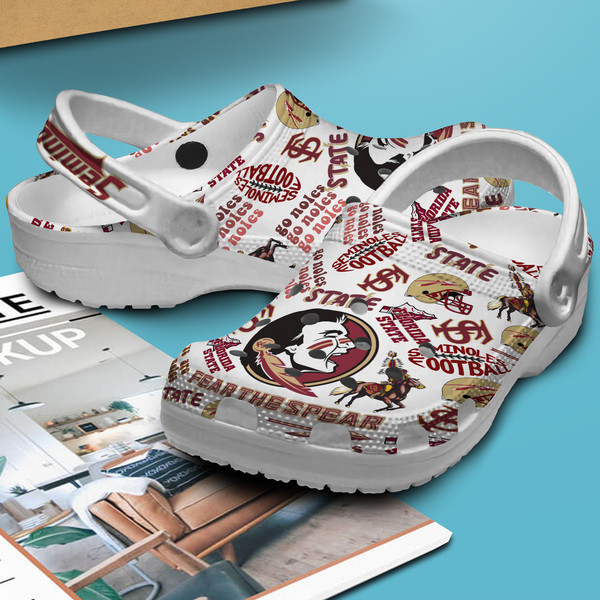 Merchidea Florida State Seminoles NCAA Sport Crocs Crocband Clogs Shoes Comfortable For Men Women and Kids
