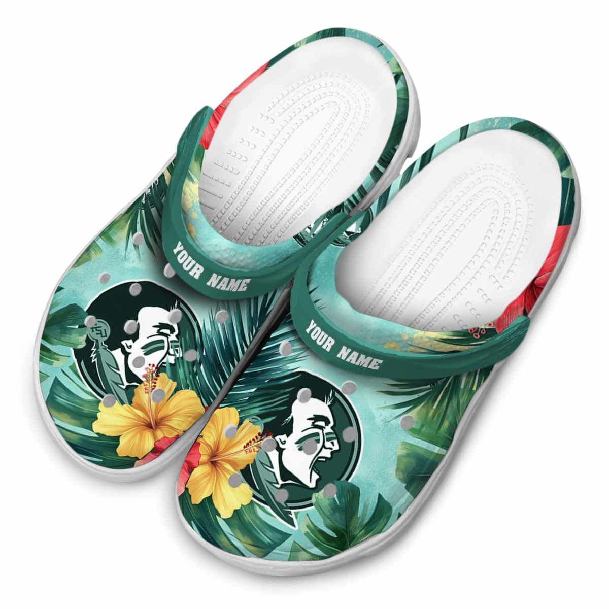 Merchidea Florida State Seminoles NCAA Sport Crocs Crocband Clogs Shoes Comfortable For Men Women and Kids