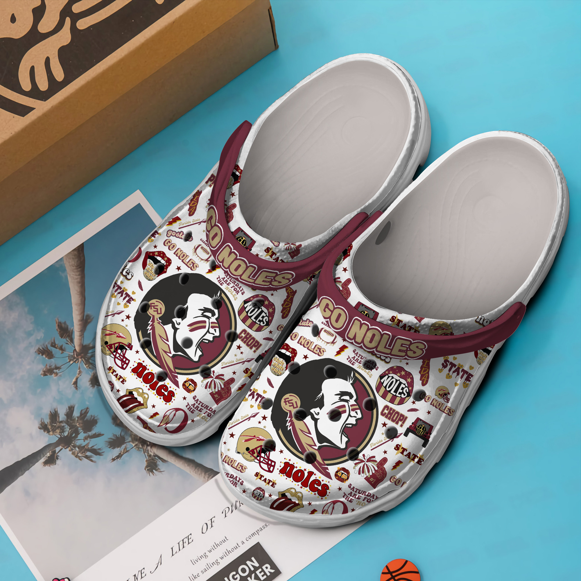 Merchidea Florida State Seminoles NCAA Sport Crocs Crocband Clogs Shoes Comfortable For Men Women and Kids