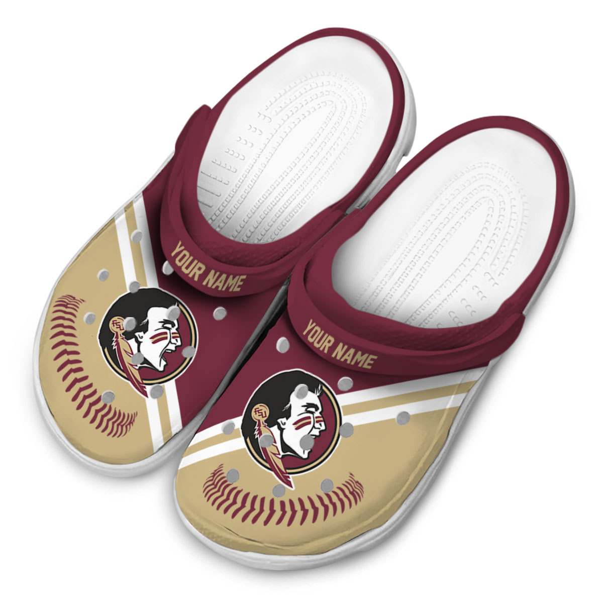 Merchidea Florida State Seminoles NCAA Sport Crocs Crocband Clogs Shoes Comfortable For Men Women and Kids