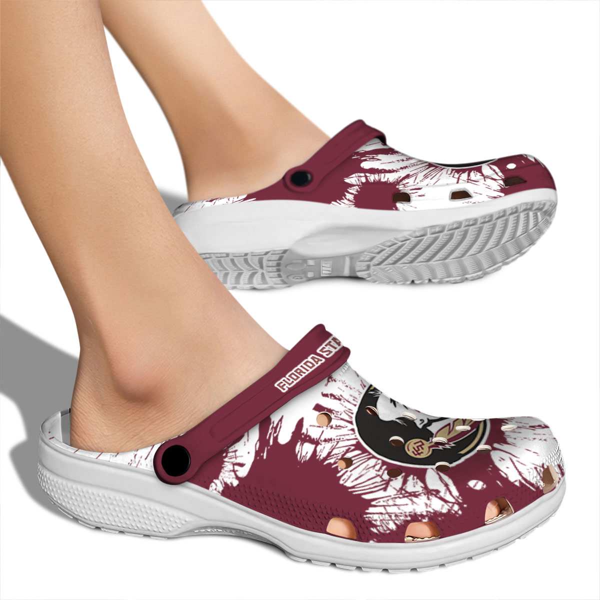 Merchidea Florida State Seminoles NCAA Sport Crocs Crocband Clogs Shoes Comfortable For Men Women and Kids