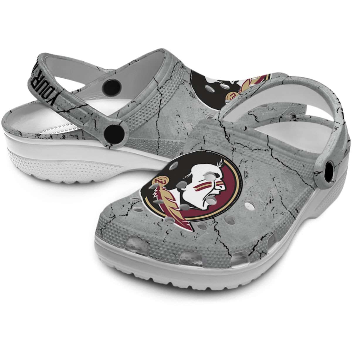 Merchidea Florida State Seminoles NCAA Sport Crocs Crocband Clogs Shoes Comfortable For Men Women and Kids
