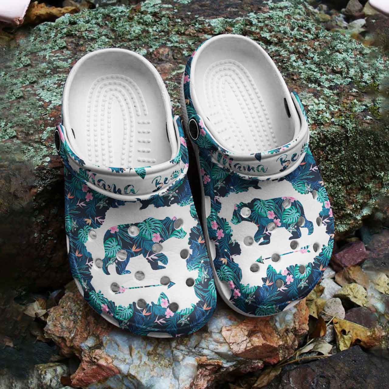 Merchidea Flower Mama Bear Mother's Day Life Crocs Crocband Clogs Shoes Comfortable For Men Women and Kids