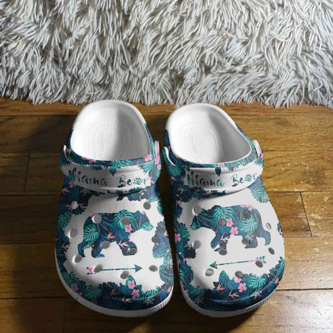 Merchidea Flower Mama Bear Mother's Day Life Crocs Crocband Clogs Shoes Comfortable For Men Women and Kids