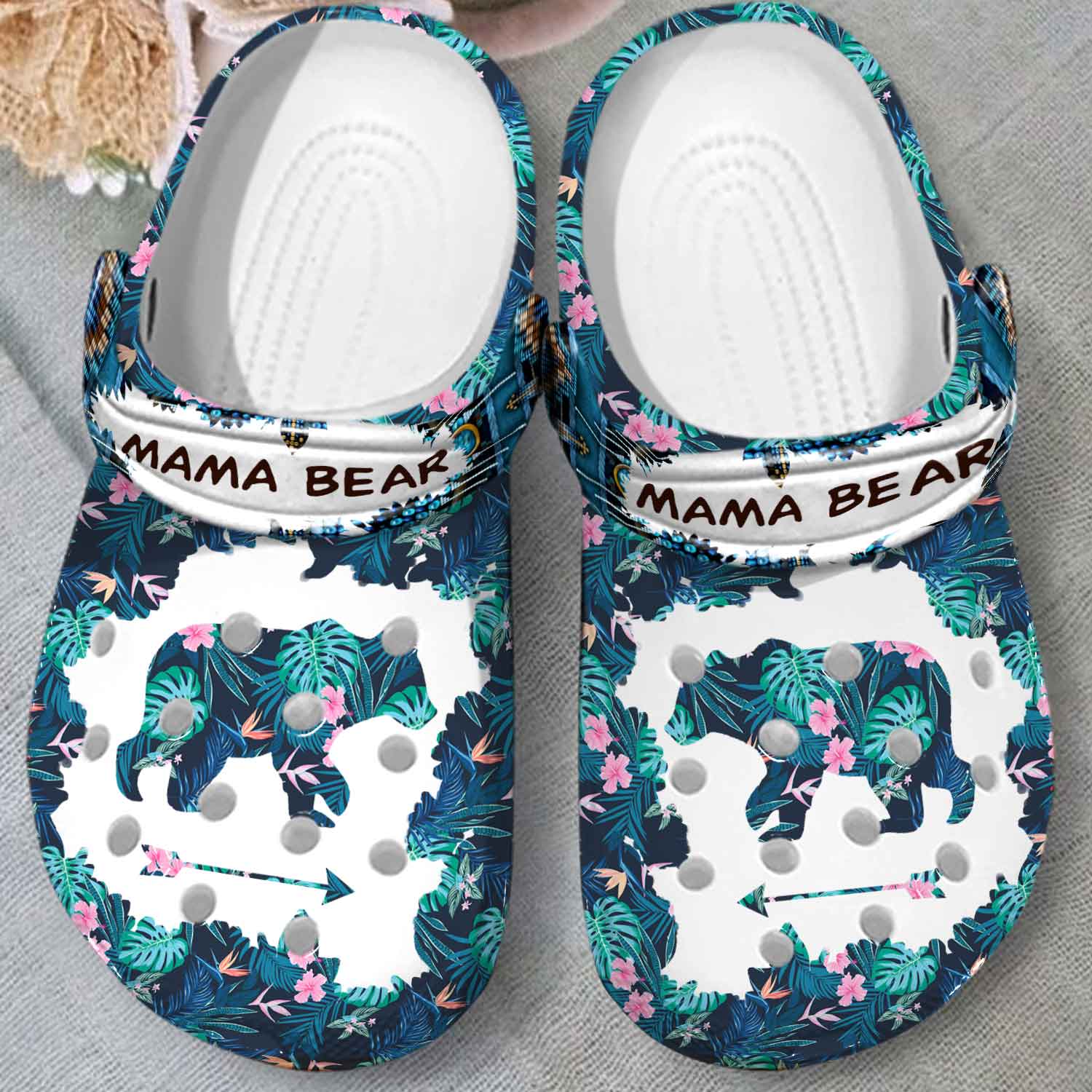 Merchidea Flower Mama Bear Mother's Day Life Crocs Crocband Clogs Shoes Comfortable For Men Women and Kids