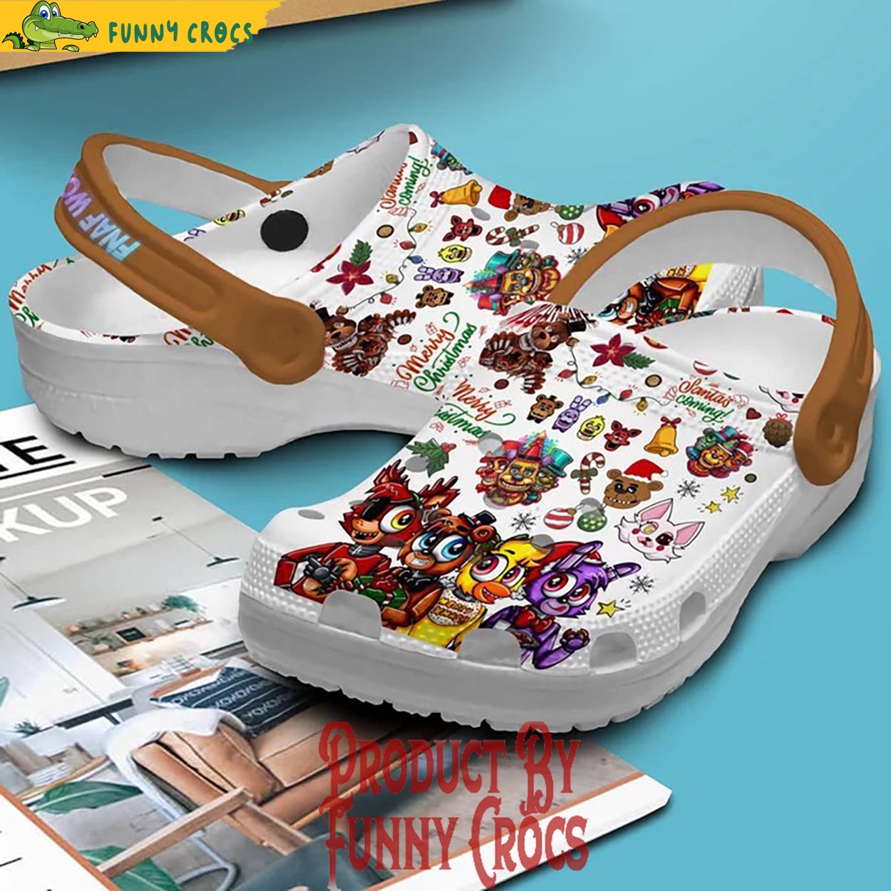 Merchidea Fnaf World Game Merry Christmas Crocs Crocband Clogs Shoes Comfortable For Men Women and Kids