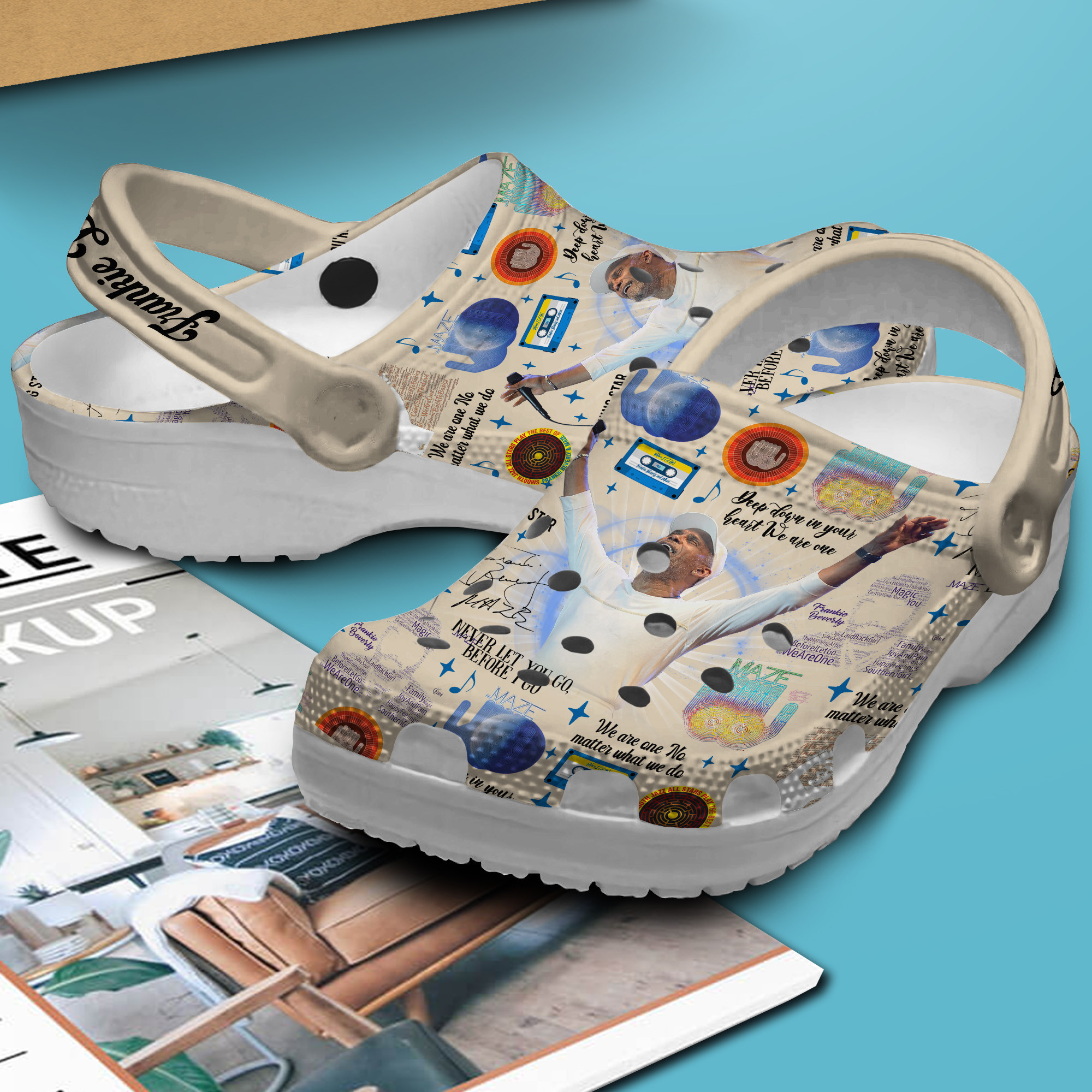 Merchidea Frankie Beverly Music Crocs Crocband Clogs Shoes Comfortable For Men Women and Kids