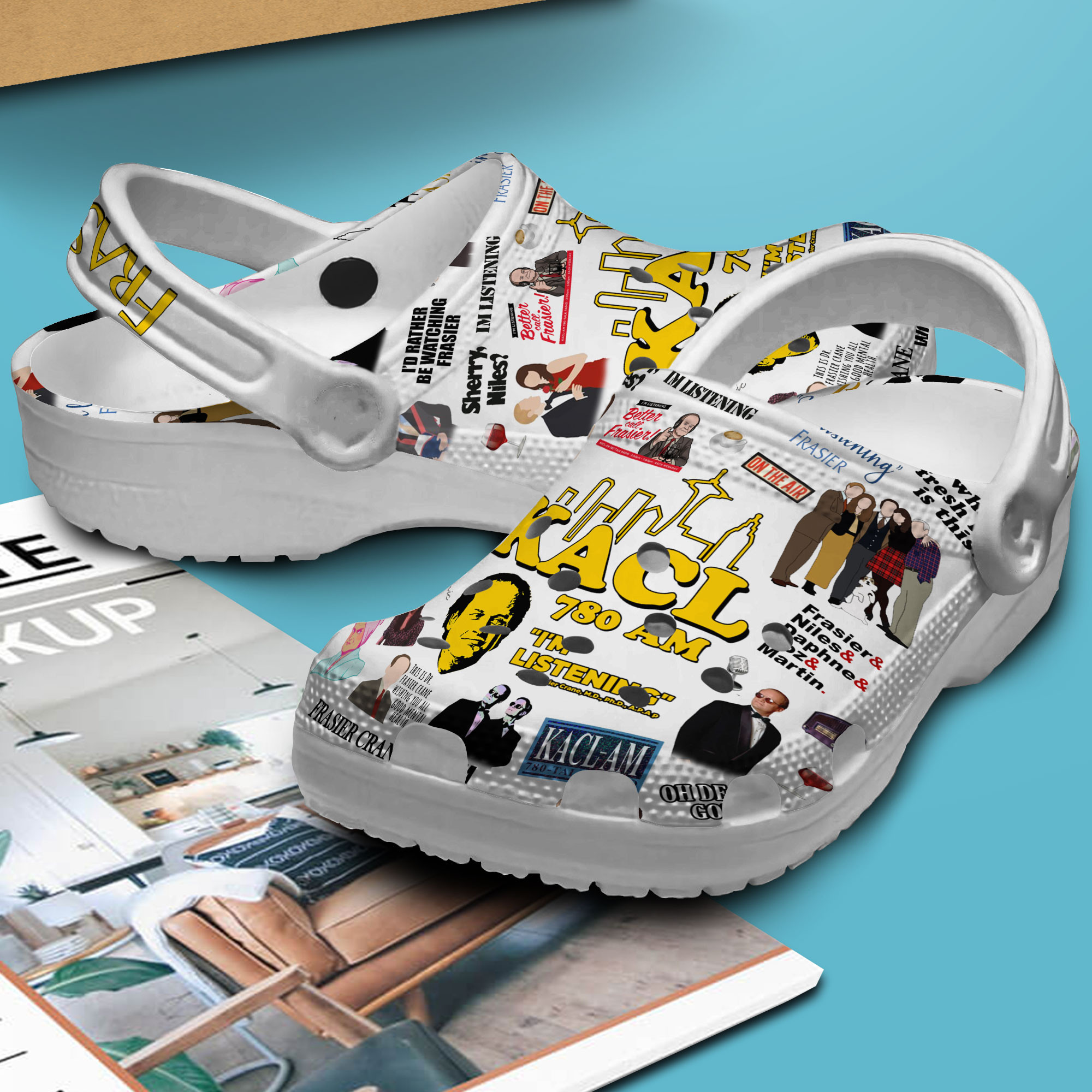 Merchidea Frasier TV Series Crocs Crocband Clogs Shoes Comfortable For Men Women and Kids