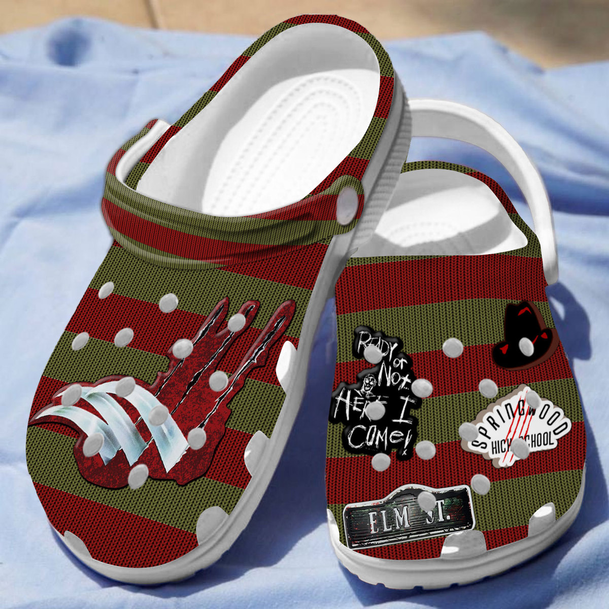 Merchidea Freddy Krueger Horror Movie Crocs Crocband Clogs Shoes Comfortable For Men Women and Kids