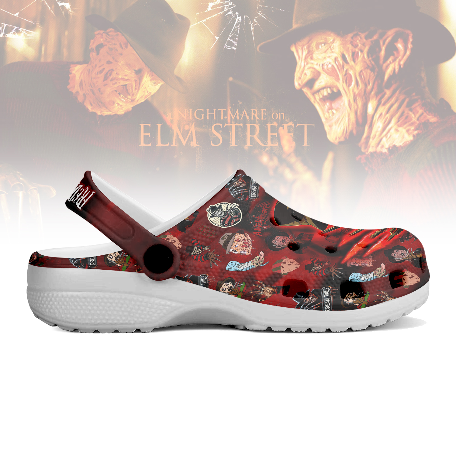 Merchidea Freddy Krueger x Halloween Crocs Crocband Clogs Shoes Comfortable For Men Women and Kids