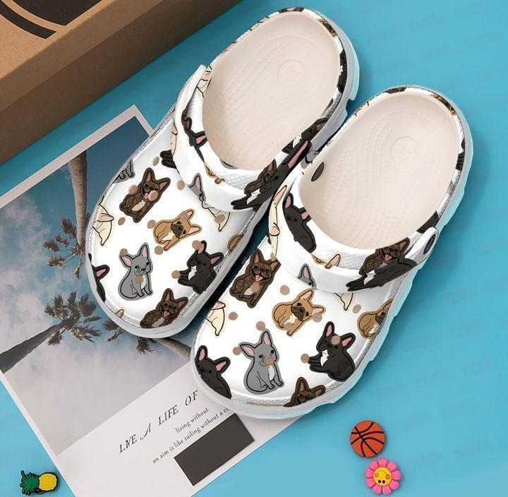 Merchidea French Bulldog Crocband Pattern clog Shoes