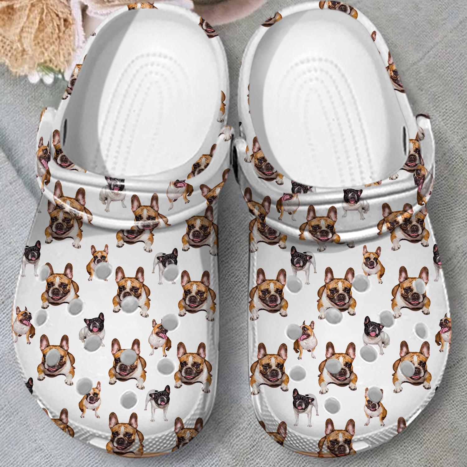 Merchidea French bulldog Crocs Crocband Clogs Shoes Comfortable For Men Women and Kids