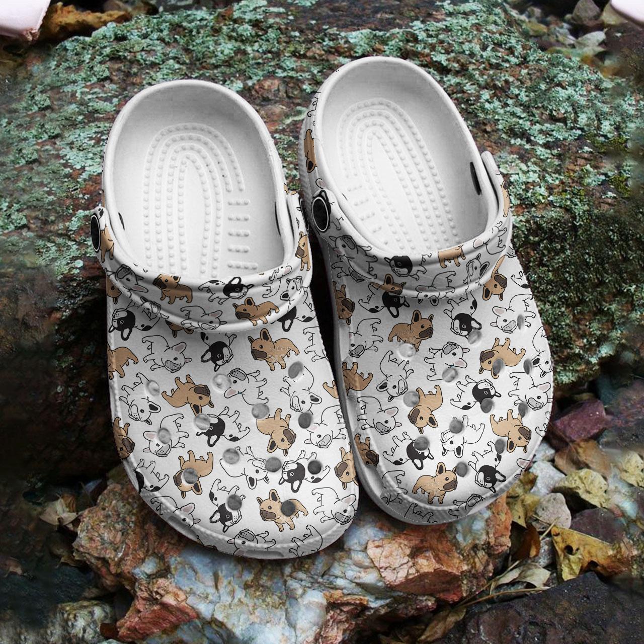 Merchidea French Bulldog Crocs Crocband Clogs Shoes Comfortable For Men Women and Kids