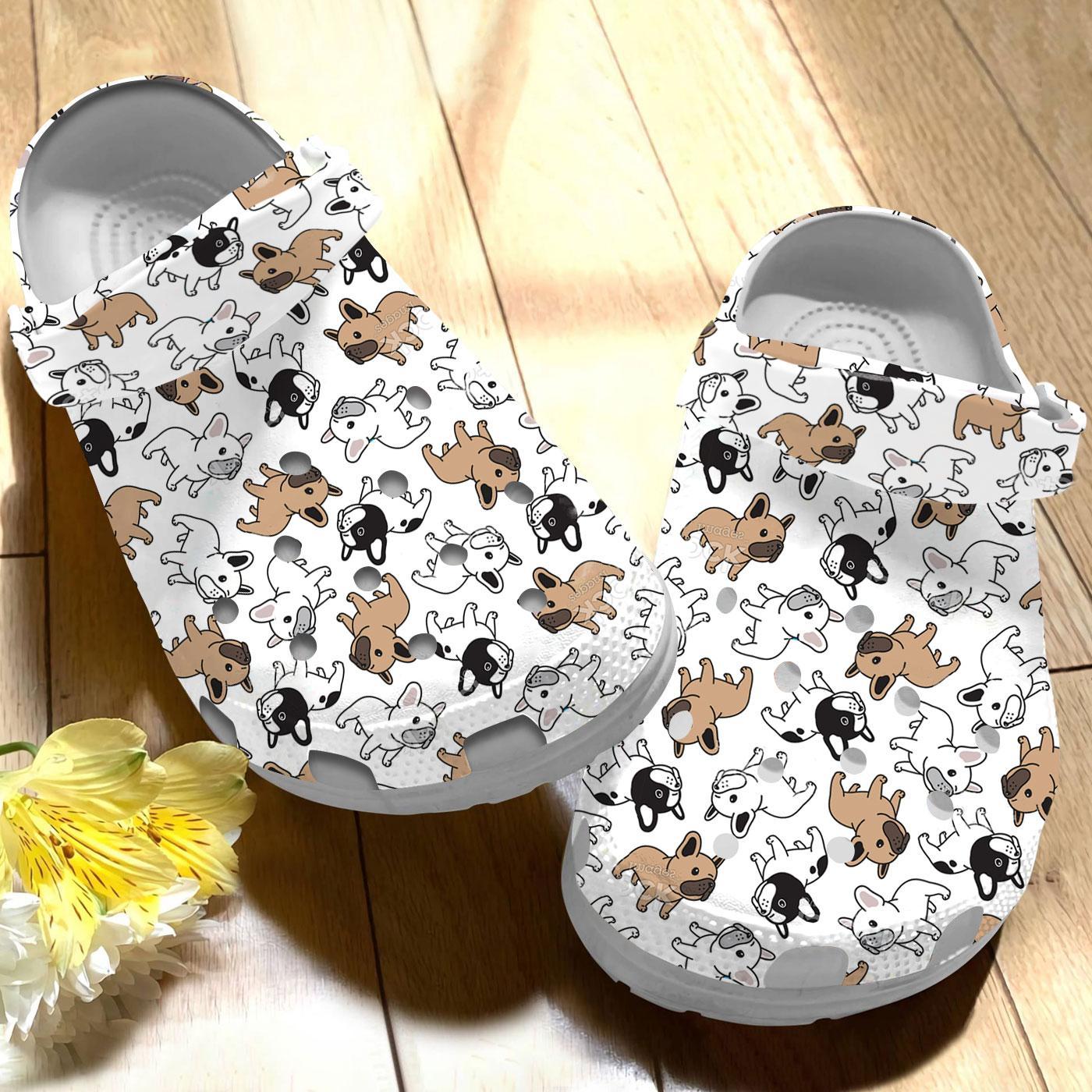 Merchidea French Bulldog Crocs Crocband Clogs Shoes Comfortable For Men Women and Kids