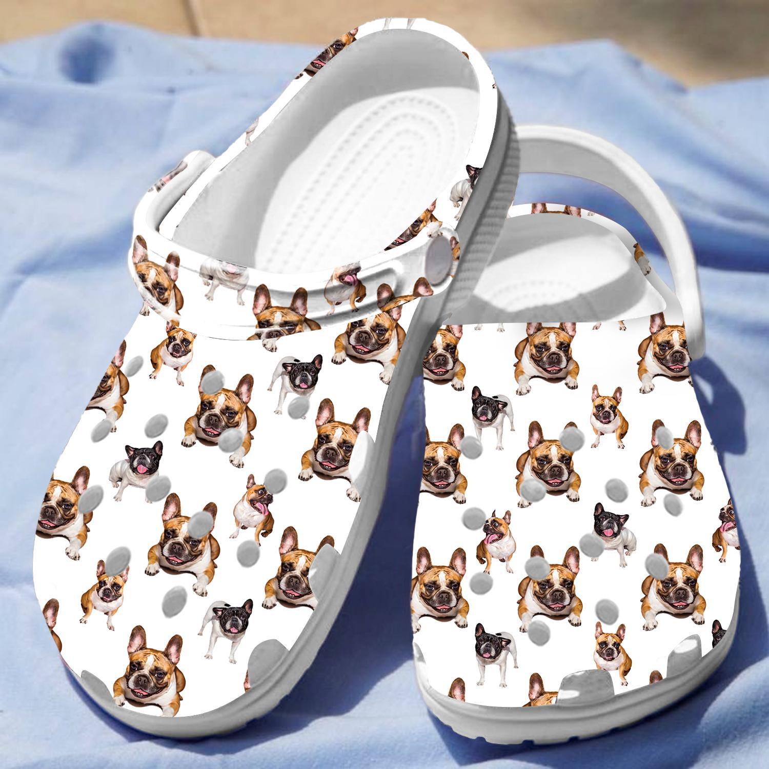 Merchidea French bulldog Crocs Crocband Clogs Shoes Comfortable For Men Women and Kids