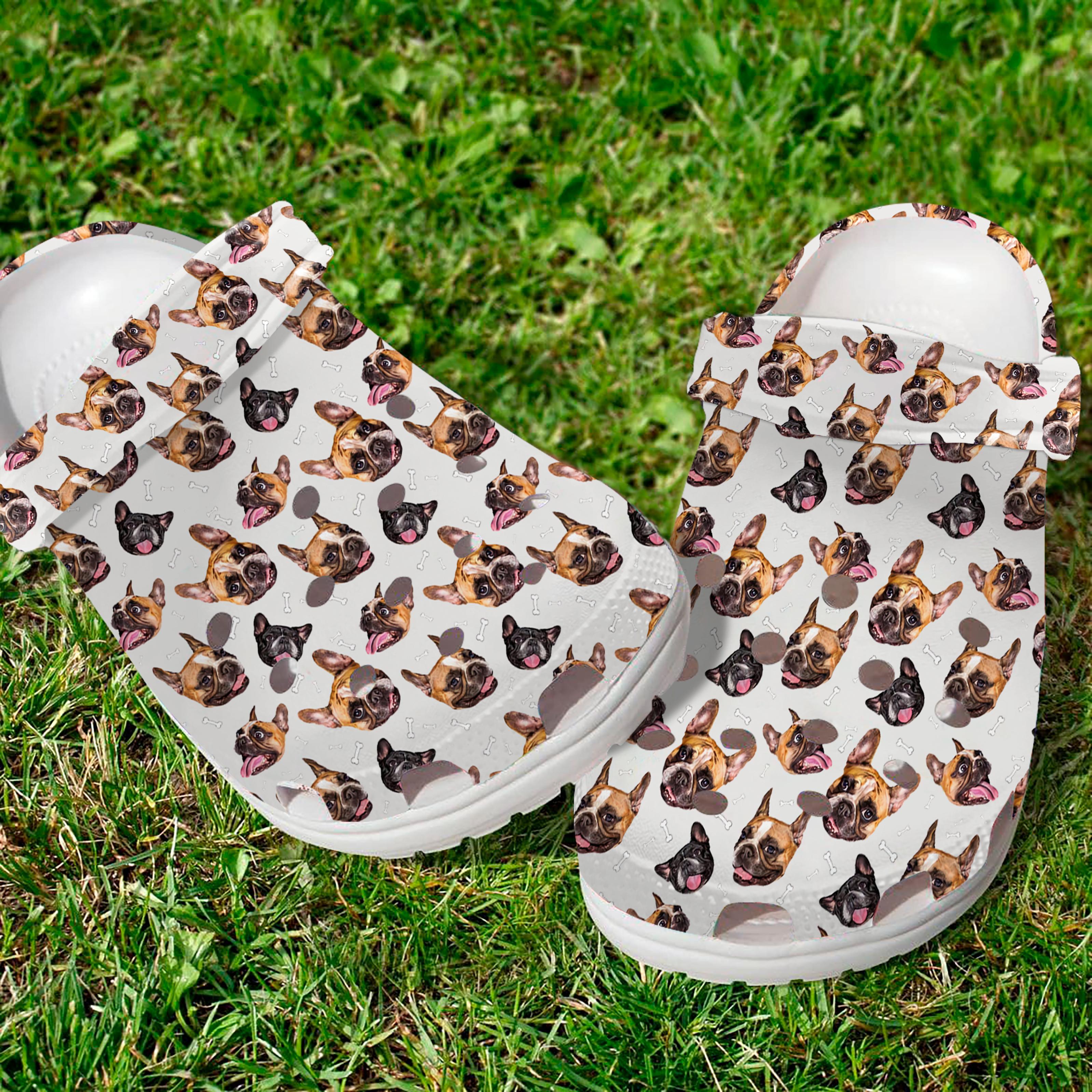 Merchidea French bulldog Crocs Crocband Clogs Shoes Comfortable For Men Women and Kids